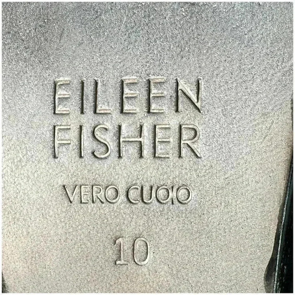 Eileen Fisher Ankle Boots Booties Black Women's 10 Stacked Heel Leather - Picture 9 of 9